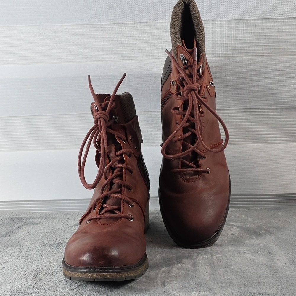 Aetrex Aubrey Red Leather Boot Women's US Size 10 CB108W‎ - Picture 8 of 9